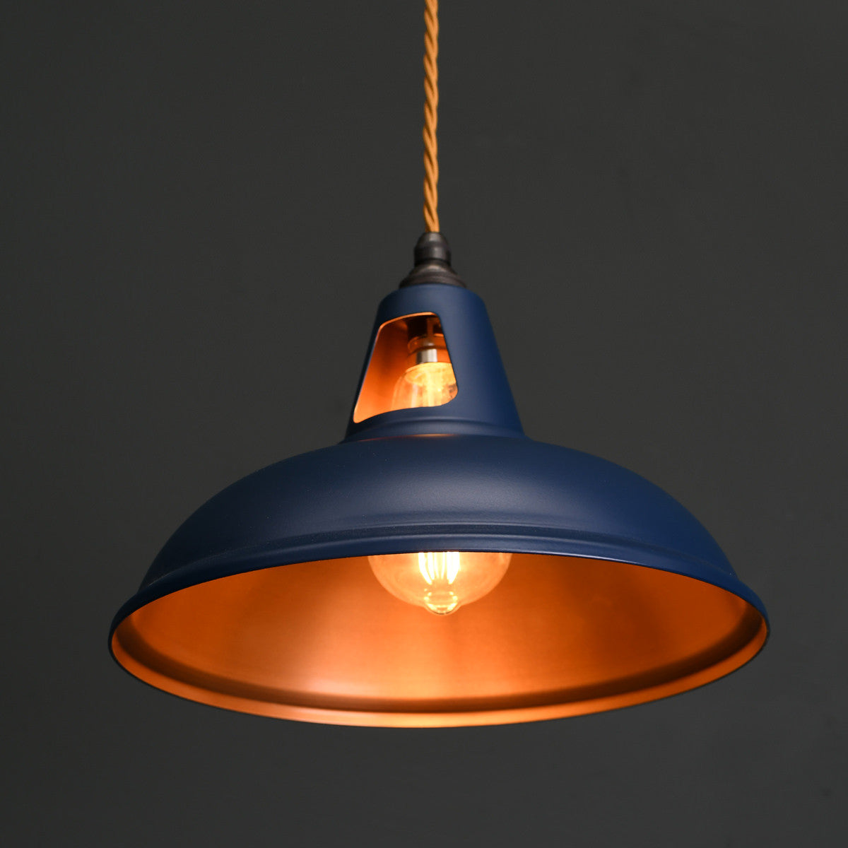 Blue and copper pendant light clearance